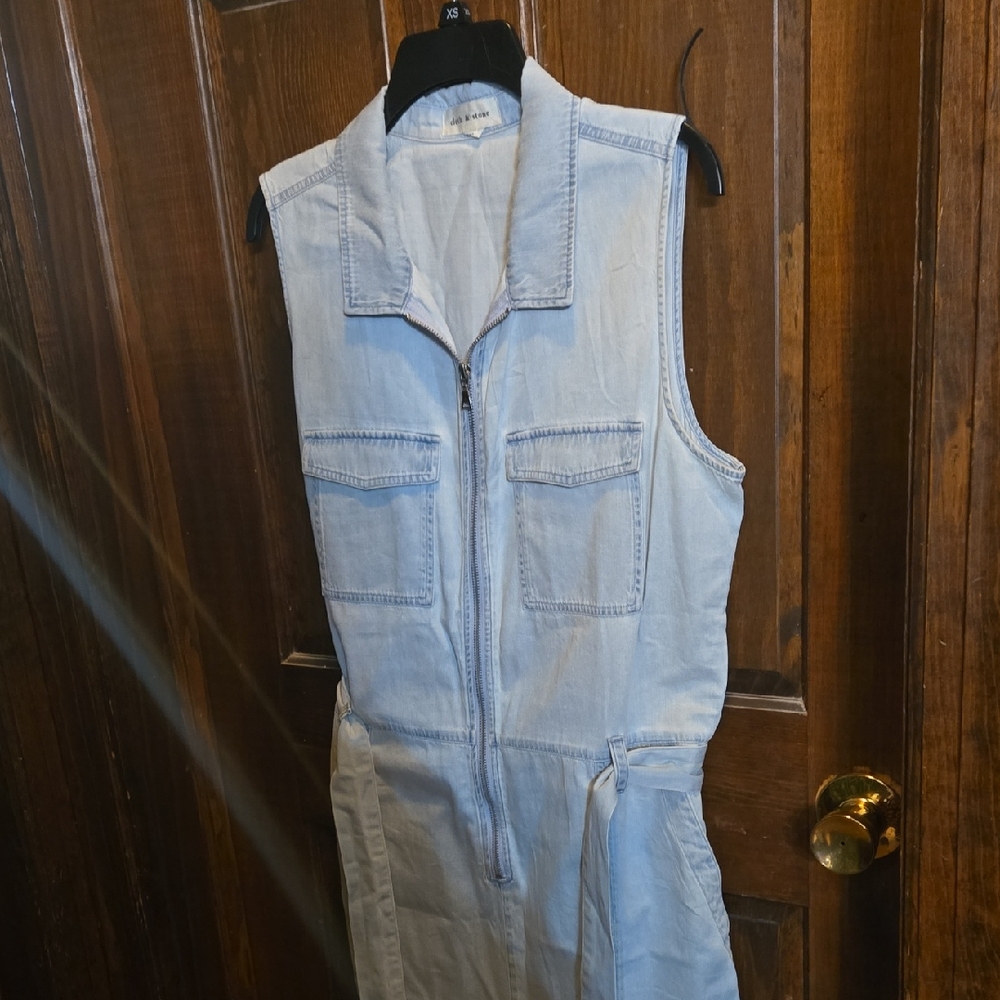 Cloth & Stone Cream Color Denim Jumpsuit